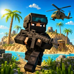 Значок Blocky Combat SWAT Desert War